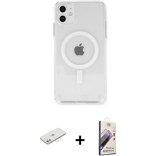 Marsilyan™- iPhone 11 Kılıf Ahenk Yansıma Prime - Siyah Bilvis 3D Mat Cam Ekran Koruyucu + Renkli Kamera Lens Koruma Cam - Sı