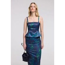 adL Mert Aslan Askılı Crop Bluz Lacivert 11546910000