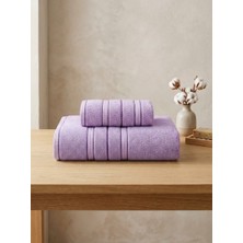 Asev Tekstil 90X150 & 50X90 cm Nevora 2'li Banyo Havlu Seti