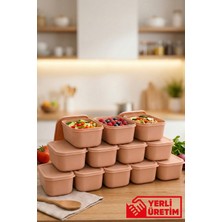 Gugga Luna - 12'li Mini Plastik Saklama Kabı Çerezlik Kahvaltılık Bpa Içermez 280 ml