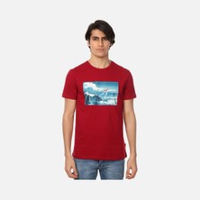 John Frank Free Erkek Bordo Baskılı T-Shirt