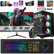 Xaser Star X590 Ryzen 7 7800X3D 32GB Ram 1tb M.2 Nvme SSD 16GB RX9060XT 27" 300Hz Oyuncu Bilgisayarı