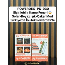 Powerdex PD-930 Şişirilebilir Kamp Feneri Solar Şarjlı Beyaz Işık Çakar Modlu Taşınabilir Kamp Lambası