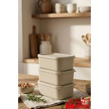 Gugga Luna - 3'lü Mini Plastik Saklama Kabı Çerezlik Kahvaltılık Bpa Içermez 280 ml
