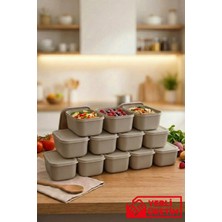Gugga Luna - 12'li Mini Plastik Saklama Kabı Çerezlik Kahvaltılık Bpa Içermez 280 ml