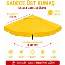 Şemsiyecim Alüminyum Şemsiye Kumaşı 3 Metre 8 Dilim Uv Korumalı Üst Kumaş