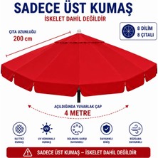 Şemsiyecim Alüminyum Şemsiye Kumaşı 4 Metre 8 Dilim Uv Korumalı Üst Kumaş