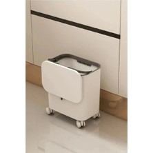 Pratik Şık Tasarım Tekerlekli Çöp Kovası Banyo Mutfak ve Ofis Çöp Kovası 15 Litre