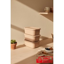 Gugga Luna - 3'lü Mini Plastik Saklama Kabı Çerezlik Kahvaltılık Bpa Içermez 280 ml