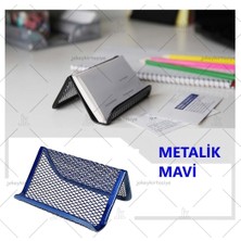 Jokey Kırtasiye Masa Üstü Metal Perfore Kartvizitlik (Metalik Mavi)