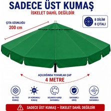 Şemsiyecim Alüminyum Şemsiye Kumaşı 4 Metre 8 Dilim Uv Korumalı Üst Kumaş