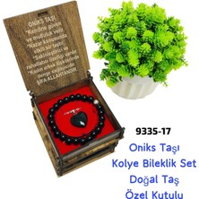 Sedef 9335 Akik Taşı Kolye Bileklik Set