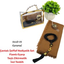 Sedef Çantalı Şeffaf Hediyelik Set Eşarp Tesbih Zikirmatik