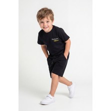 Joy Kids Erkek Çocuk Sırt Baskılı Basic Takım (3-6yaş) (Siyah)