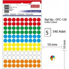 Tanex OFC-128 Mıx Color 10 mm Ofis Etiketi