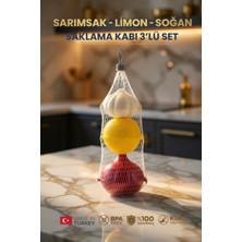 Genchome Homeware Sarımsak Limon Soğan Saklama Kabı 3’lü Set | Bpa Free, Koku Yapmaz, Sızdırmaz Kapaklı