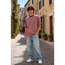 Alexander Gardi Bisiklet Yaka Çizgili Oversize T-Shirt