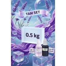 Organik Hekim Lavanta Kokulu Esans 30 ml | Mor Renk Sabun Boyası 30 ml | Şeffaf Sabun Bazı 500 gr