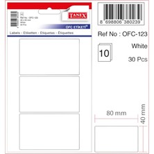 Tanex OFC-123 ( 80 Mm* 40 mm ) Beyaz Ofis Etiketi