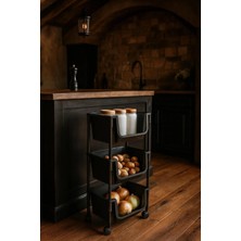 Kitchen Life 3 Katlı Tekerlekli Organizer Raf Oyuncak Dolabı,mutfak Rafı , Banyo Rafı, Kiler Düzenleyici Sepet