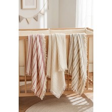 Hamur Çift Katlı Müslin Örtü 3’lü Set Yenidoğan Bebek Battaniyesi 85X95 cm Bebek Pikesi Puset Örtüsü Sweet