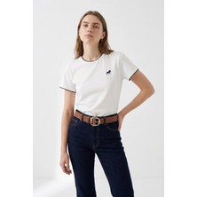 Lencie Nakış Detaylı T-Shirt Lacivert