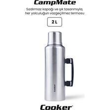 Cooker Campmate 2 Litre Paslanmaz Çelik Termos Gümüş CKR2127 Çift Katmanlı İzolasyon ile Sıcak ve Soğuk Tutma