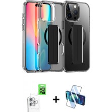 Marsilyan™- iPhone 16 Pro Max Kılıf Nova Işık Koleksiyonu - Siyah 3D Antistatik Seramik Nano Ekran Koruyucu + Raze Metal Kamera Lens - Bz