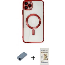 Marsilyan™- iPhone 11 Pro Max Kılıf Nova Işık Özel Seri - Siyah Mat Seramik Nano Ekran Koruyucu + Metal Kamera Lens Koruma Cam - Mı