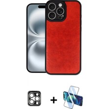 Marsilyan™- iPhone 16 Pro Max Kılıf Kıvılcım Işık Serisi - Siyah 3D Antistatik Seramik Nano Ekran Koruyucu + Pvd Metal Kamera Lens - Gs
