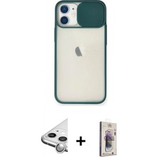 Marsilyan™- iPhone 11 Kılıf Vadi Çizgi - Siyah Bilvis 3D Cam Ekran Koruyucu + Raze Metal Kamera Lens - Gs