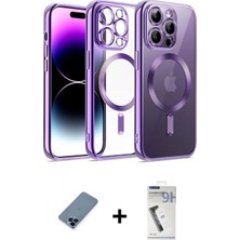 Marsilyan™- iPhone 12 Pro Kılıf Nova Işık Özel Seri - Şeffaf Uv Polymer Nano Ekran Koruyucu + Metal Kamera Lens Koruma Cam - Mı