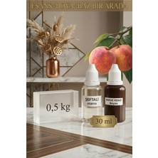 Organik Hekim Şeftali Esanslı Kahverengi Boyalı Şeffaf Sabun Bazı Seti 30ML Esans 30ML Boya 500GR Baz