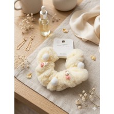 Ca Shopping Kremrengi Ponponlu Figürlü Kız Çocuk Peluş Toka