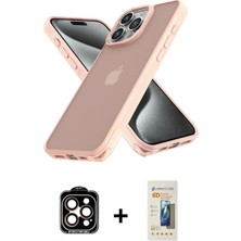 Marsilyan™- iPhone 14 Pro Max Kılıf Atlas Form - Siyah 6d Mat Seramik Hayalet Nano Ekran Koruyucu + Pvd Metal Kamera Lens - Tu
