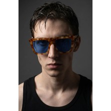Bilge Karga Rina Orange Leopard Blue Erkek Güneş Gözlüğü