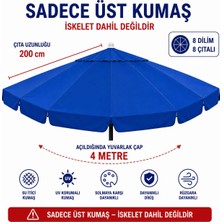 Şemsiyecim Alüminyum Şemsiye Kumaşı 4 Metre 8 Dilim Uv Korumalı  Üst Kumaş
