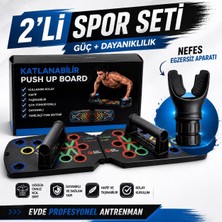 SS Trend Store 2’li Fitness Seti Katlanabilir Push Up Board Nefes Egzersiz Aparatı