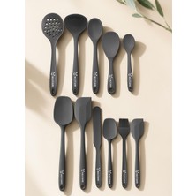 Multiamo Isıya Dayanıklı 11 Prç Silikon Spatula Kepçe Kaşık Kevgir Çeyiz Seti