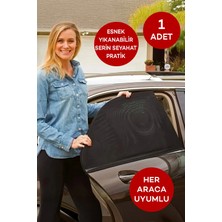 FIESSE 1 Adet Oto Yan Cam Güneşliği Sineklik Esnek Yapı ile Tüm Araçlara Uyumlu Siyah Renk