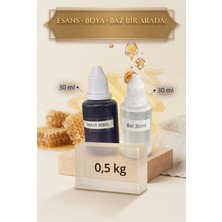 Organik Hekim Bal Kokulu Esans 30 ml | Mavi Renk Sabun Boyası 30 ml | Şeffaf Sabun Bazı 500 gr