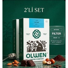 Olwen Coffee Öğütülmüş ve Demlemeye Hazır Filtre Kahve - 250 gr 2'li Set Base 3 ( Bitter Çikolata, Fındık, Badem )