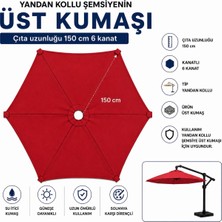 Şemsiyecim Yandan Kollu Şemsiye Üst Kumaşı 150 cm 6 Kanat Su Itici