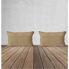 Goccia Home 2'li Kırlent Kılıfı Dekoratif Bohem Soft Koltuk Sırt Hediyelik Punch Yapılabilir Bej