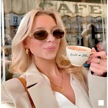 Mise Aksesuar Marry Kahve Renk Cam Gold Çerçeve Güneş Gözlüğü