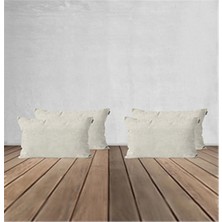 Goccia Home 4'lü Kırlent Kılıfı Dekoratif Bohem Soft Koltuk Sırt Hediyelik Punch Yapılabilir Açık Krem