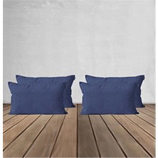 Goccia Home 4'lü Kırlent Kılıfı Dekoratif Bohem Soft Koltuk Sırt Hediyelik Punch Yapılabilir Mavi