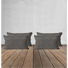Goccia Home 4'lü Kırlent Kılıfı Dekoratif Bohem Soft Koltuk Sırt Hediyelik Punch Yapılabilir Gri