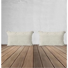 Goccia Home 2'li Kırlent Kılıfı Dekoratif Bohem Soft Koltuk Sırt Hediyelik Punch Yapılabilir Açık Krem