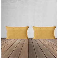 Goccia Home 2'li Kırlent Kılıfı Dekoratif Bohem Soft Koltuk Sırt Hediyelik Punch Yapılabilir Sarı